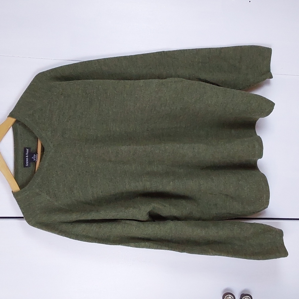 Grayson & Dunn| Mens Earth Green 100% Merino Wool  Neutral Sweater Sz.XL